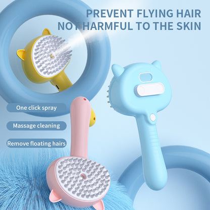 Multifunctional Self-Cleaning Grooming Brush with Mist