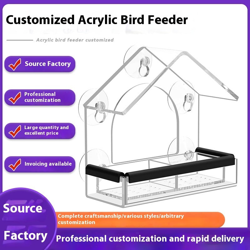 Clear View Window Acrylic Canopy Bird Feeder