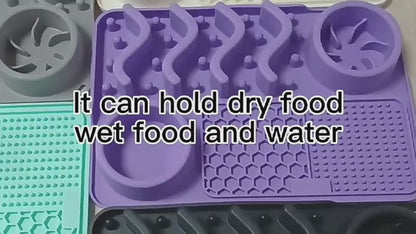 Pet Silicone Lick Mat & Slow Feeder Bowl