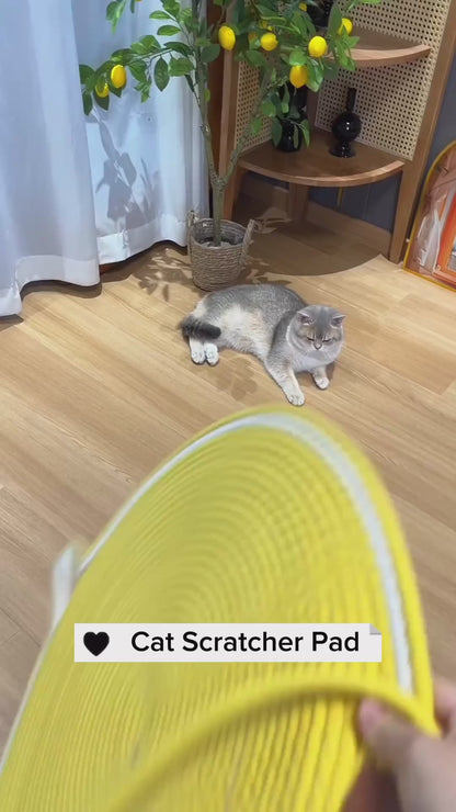 Braided Cotton Cat Scratching Mat with Ball Toy