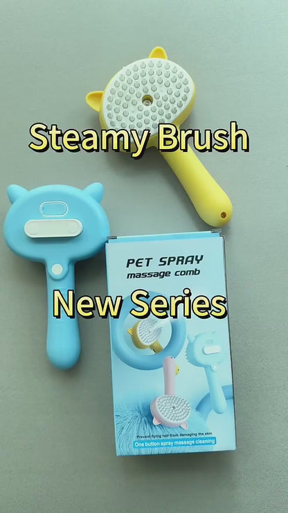 Multifunctional Self-Cleaning Grooming Brush with Mist