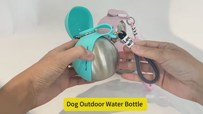 Round Portable Stainless Steel Pet Water Bottle